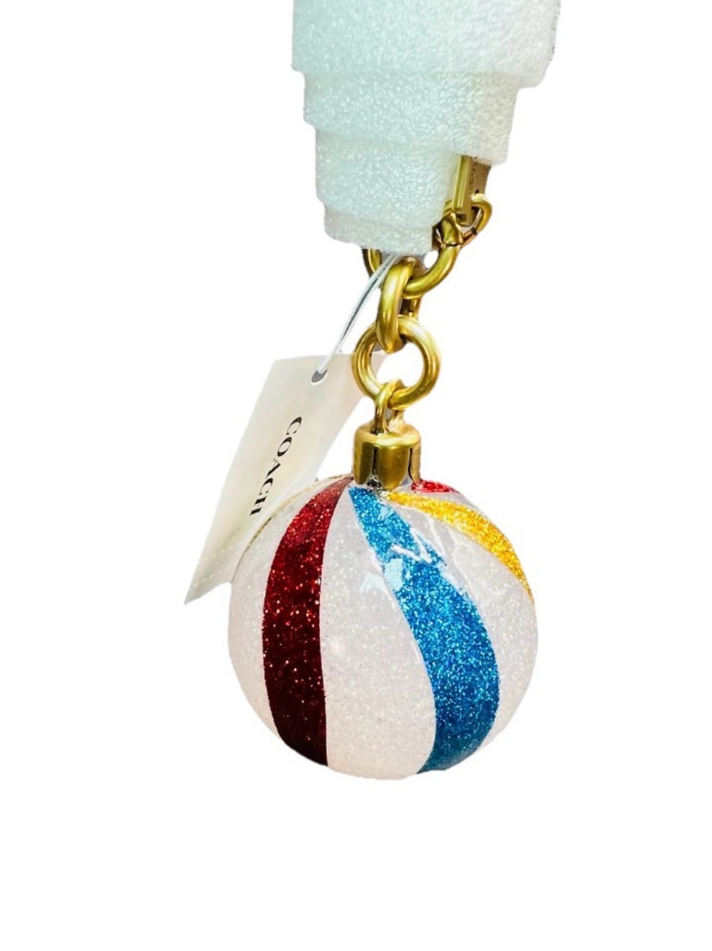 Coach Ornament Bag Charm in Striped Multicolor - NWT